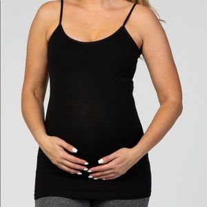 Black Solid Maternity Cami